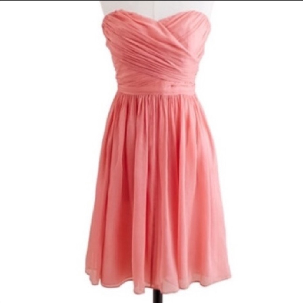 J. Crew Strapless Chiffon Dress